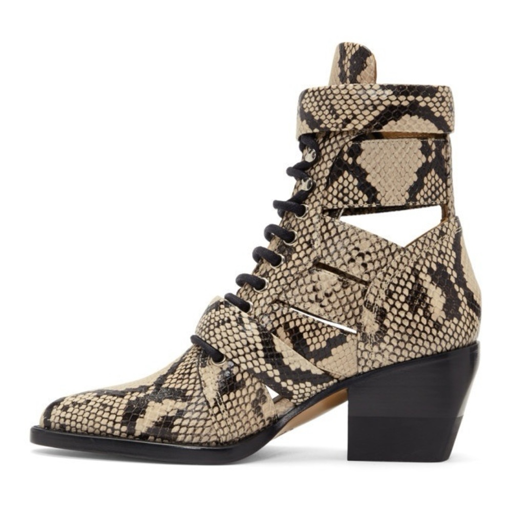 CHLOE • Rylee Python Leather Boots - Picture 8 of 16